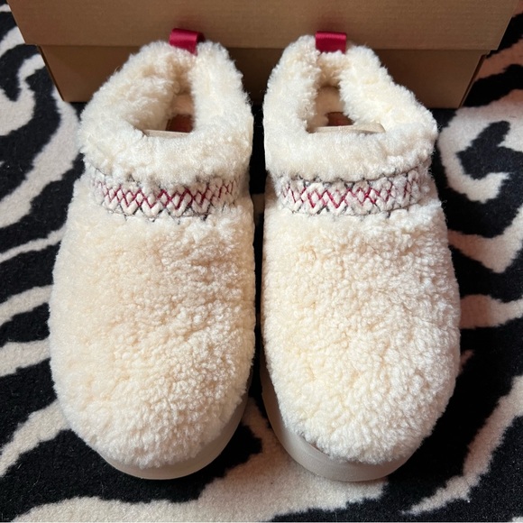 NWT UGG Tazz UGGBraid Platform Slippers Clogs Natural Size Women 7 - Picture 11 of 15